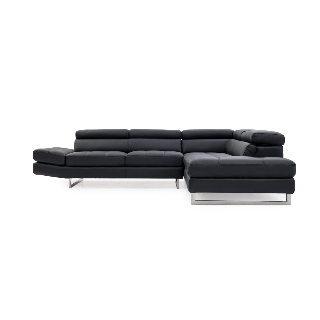 Rockland Leather Sectional Sofa Black