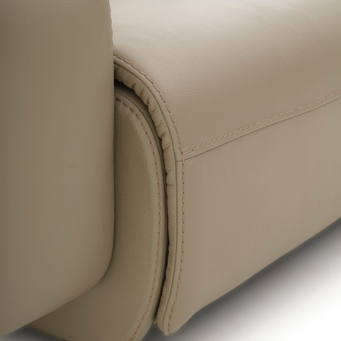 Eltha Leather Reclining Sofa Taupe