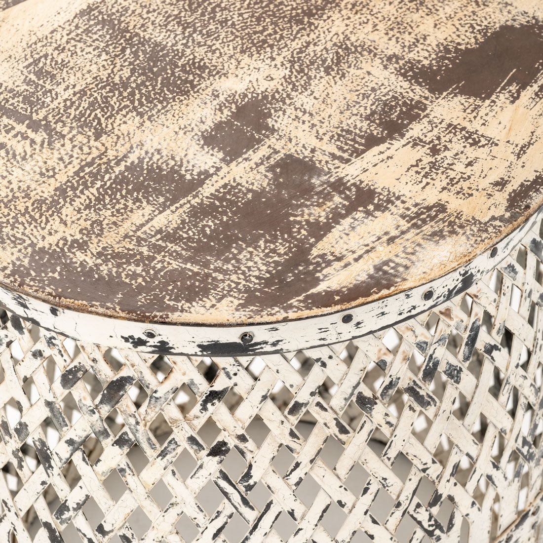 Indira Metal Accent Table Off White