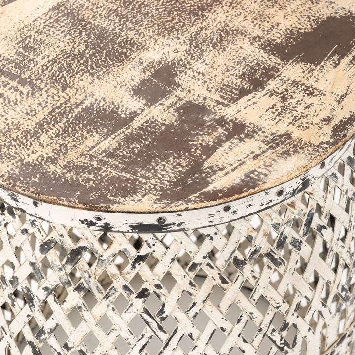 Indira Metal Accent Table Off White