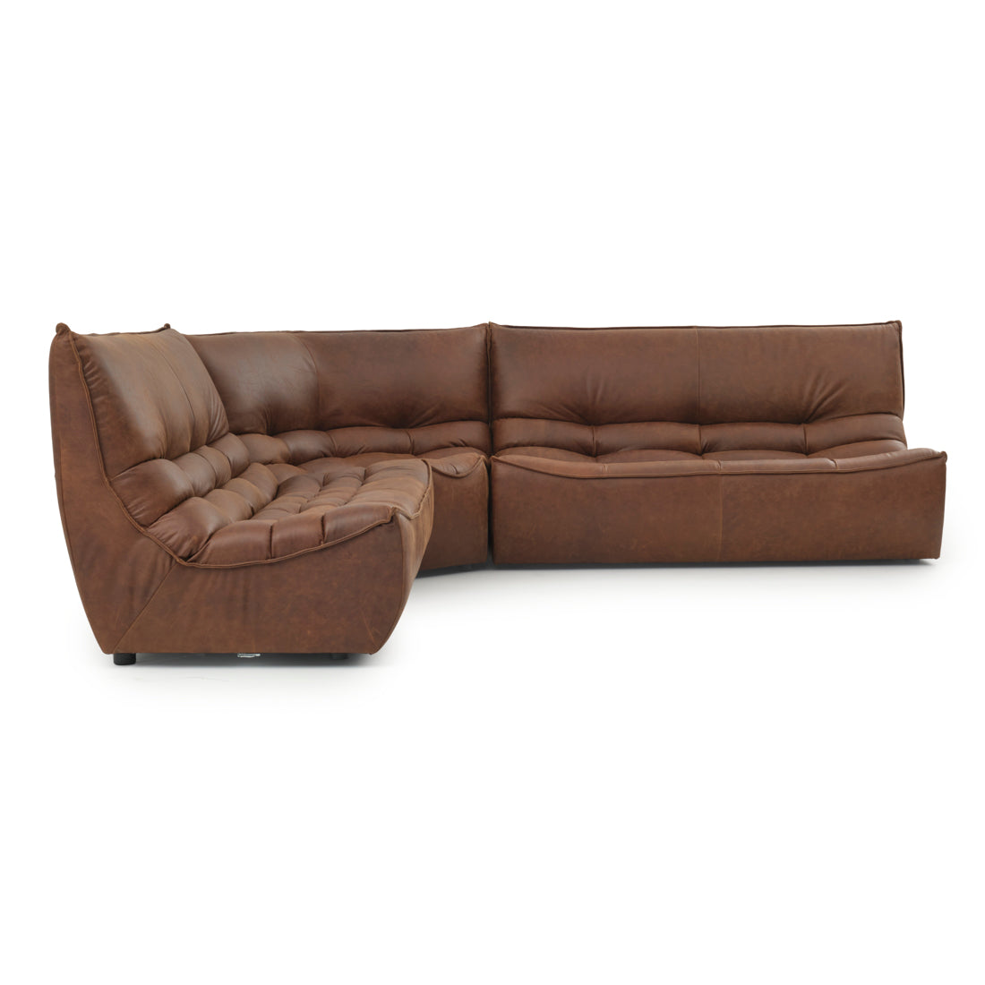 Nesto Leather Modular Set Dark Brown