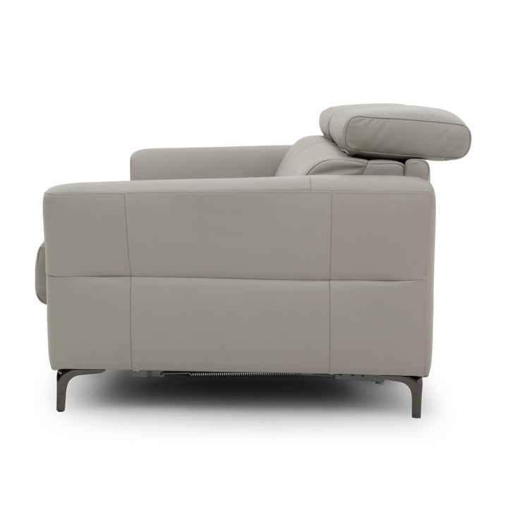 Westlyn Leather Double Sofa-Bed Light Grey
