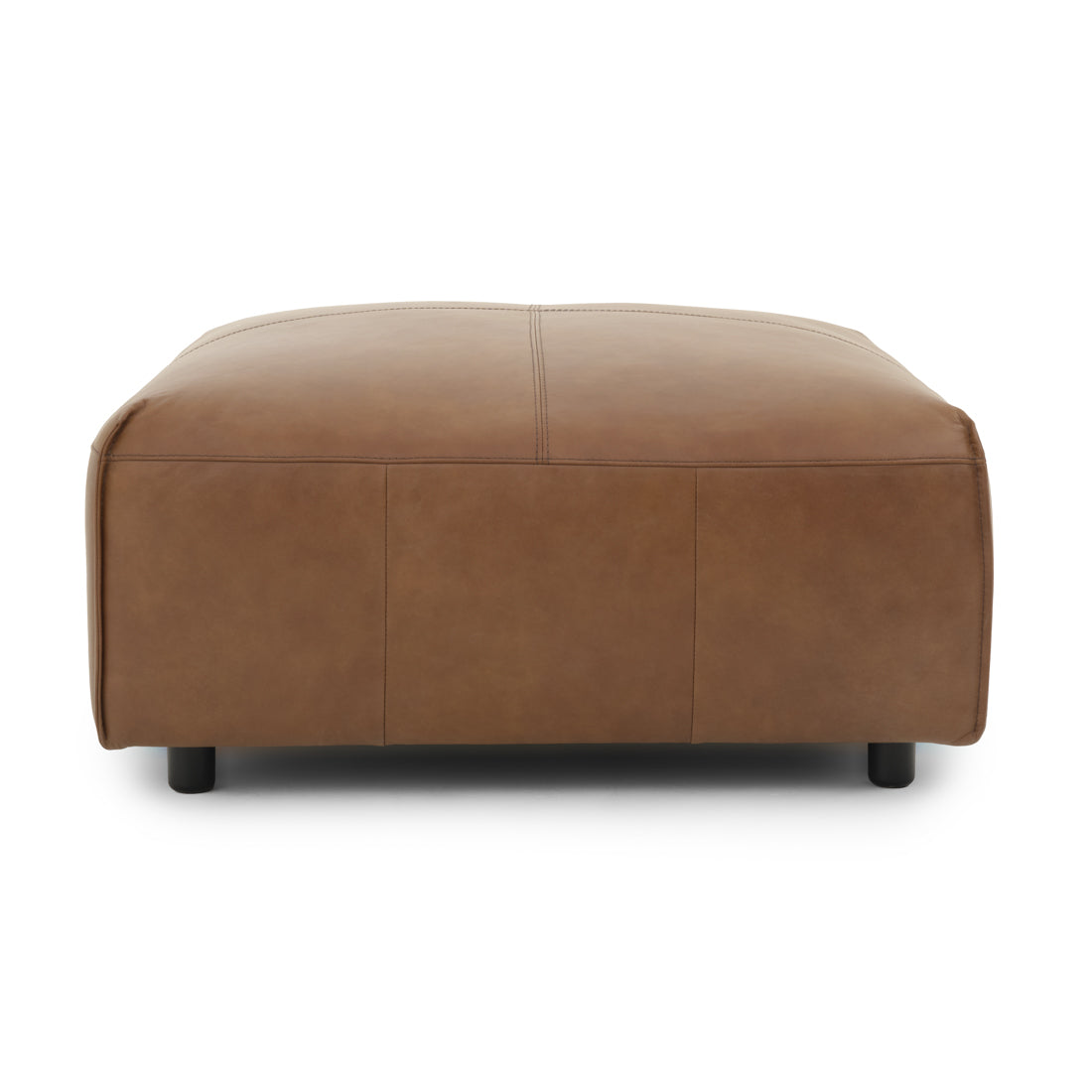 Nessa Leather Ottoman Dark Brown