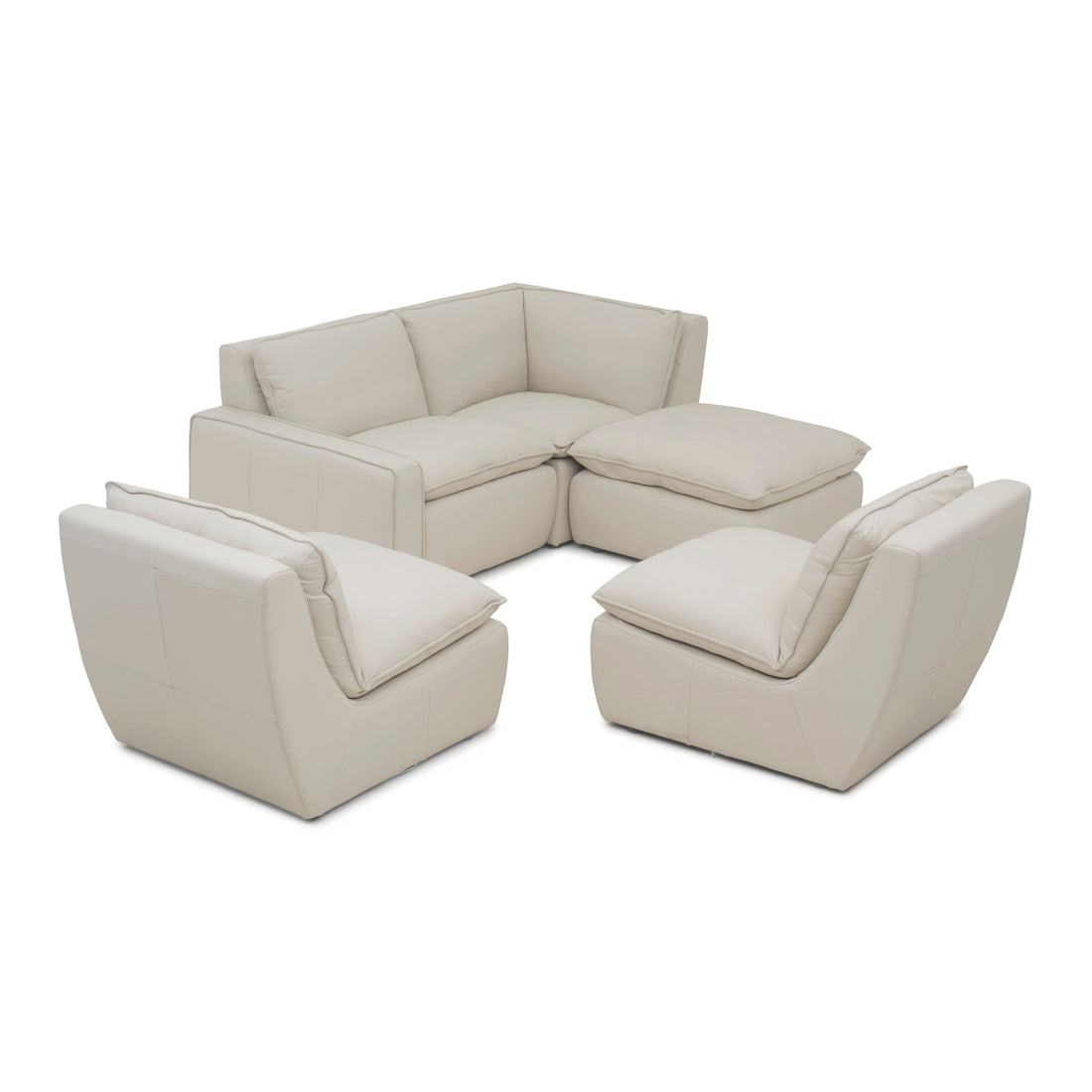 Nadyna Leather Modular Set Beige