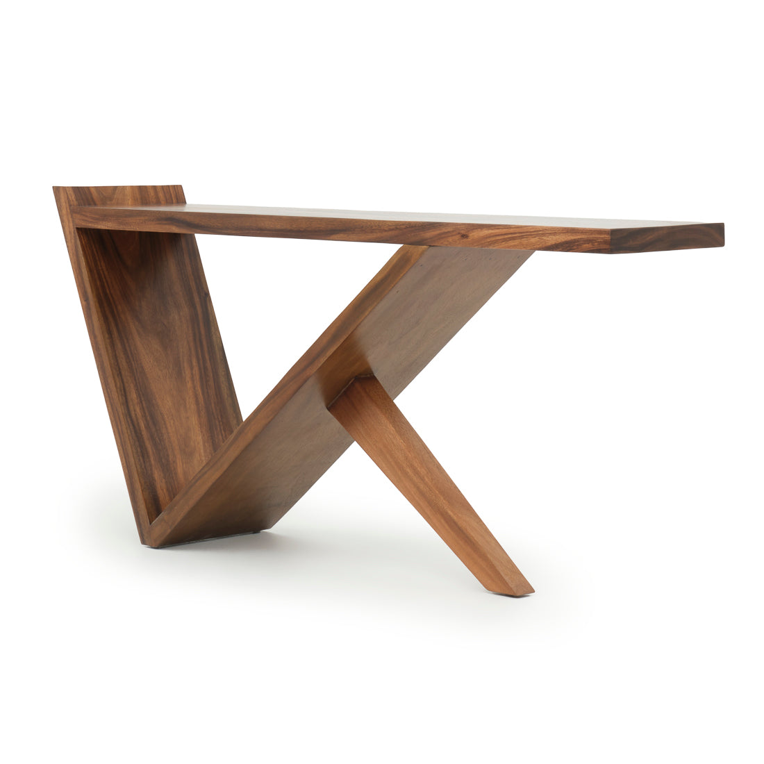 Nellu Wood Console Table Dark Brown