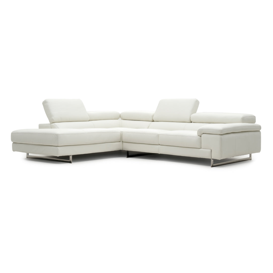 Waller Leather Sectional Sofa White