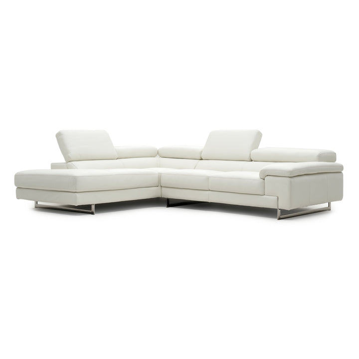 Waller Leather Sectional Sofa White