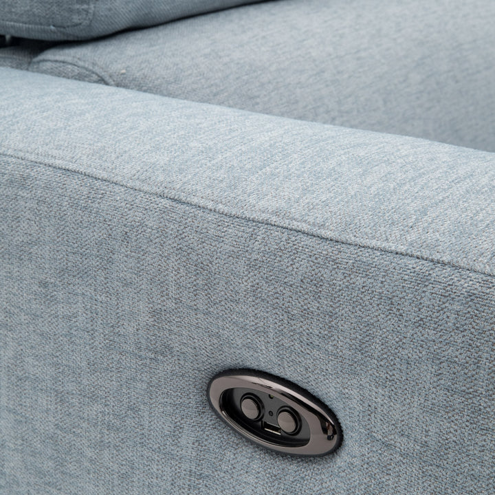 Emilia Reclining Sectional Sofa Light Blue