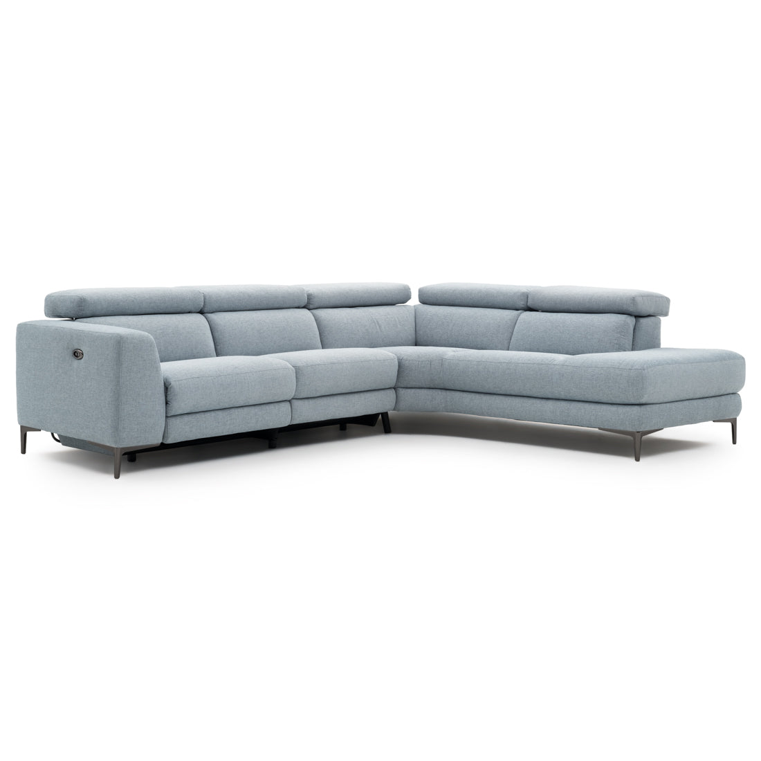 Emilia Reclining Sectional Sofa Light Blue