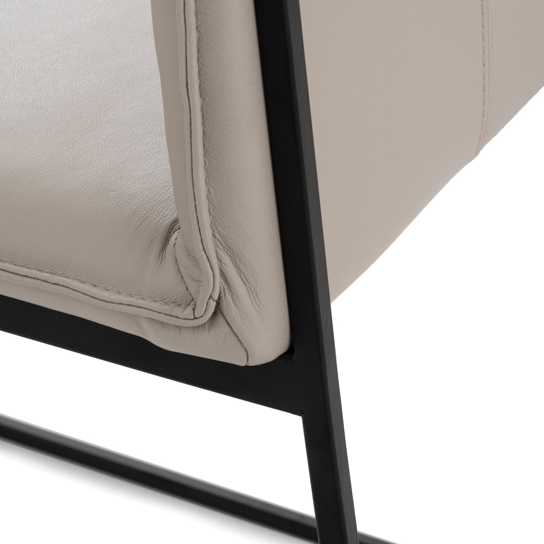 Wara Leather Chair Light Grey