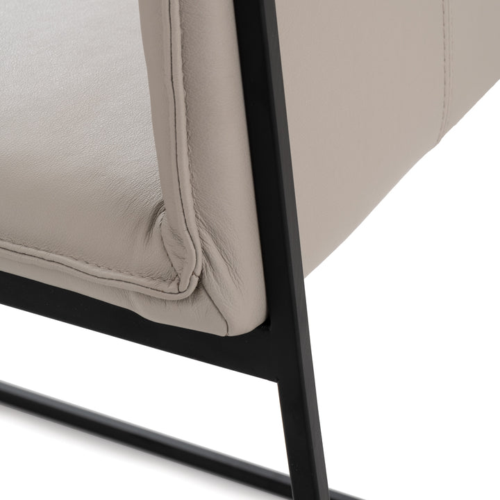 Wara Leather Chair Light Grey