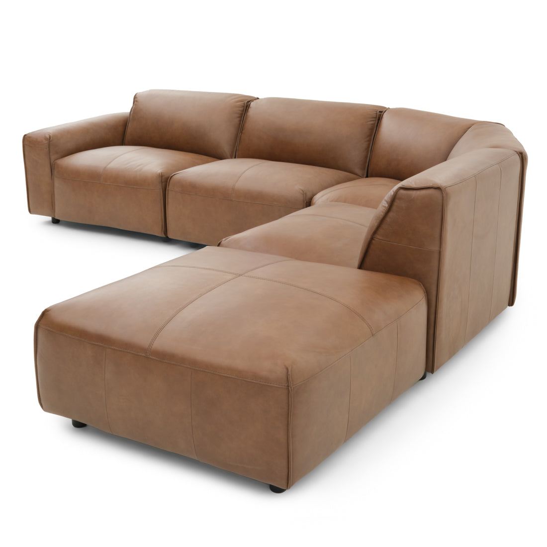 Nessa Leather Modular Set Dark Brown