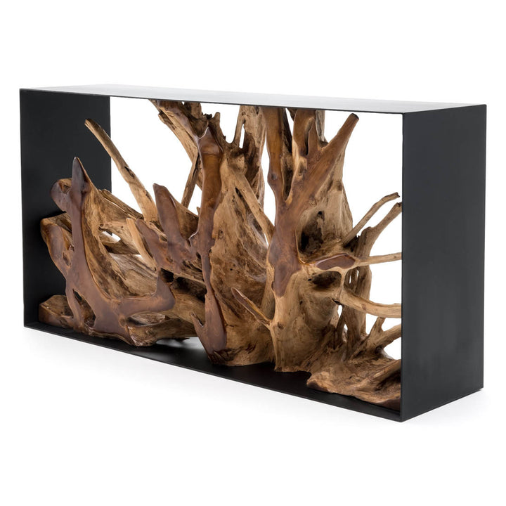 Nilan Wood Console Table Dark Brown