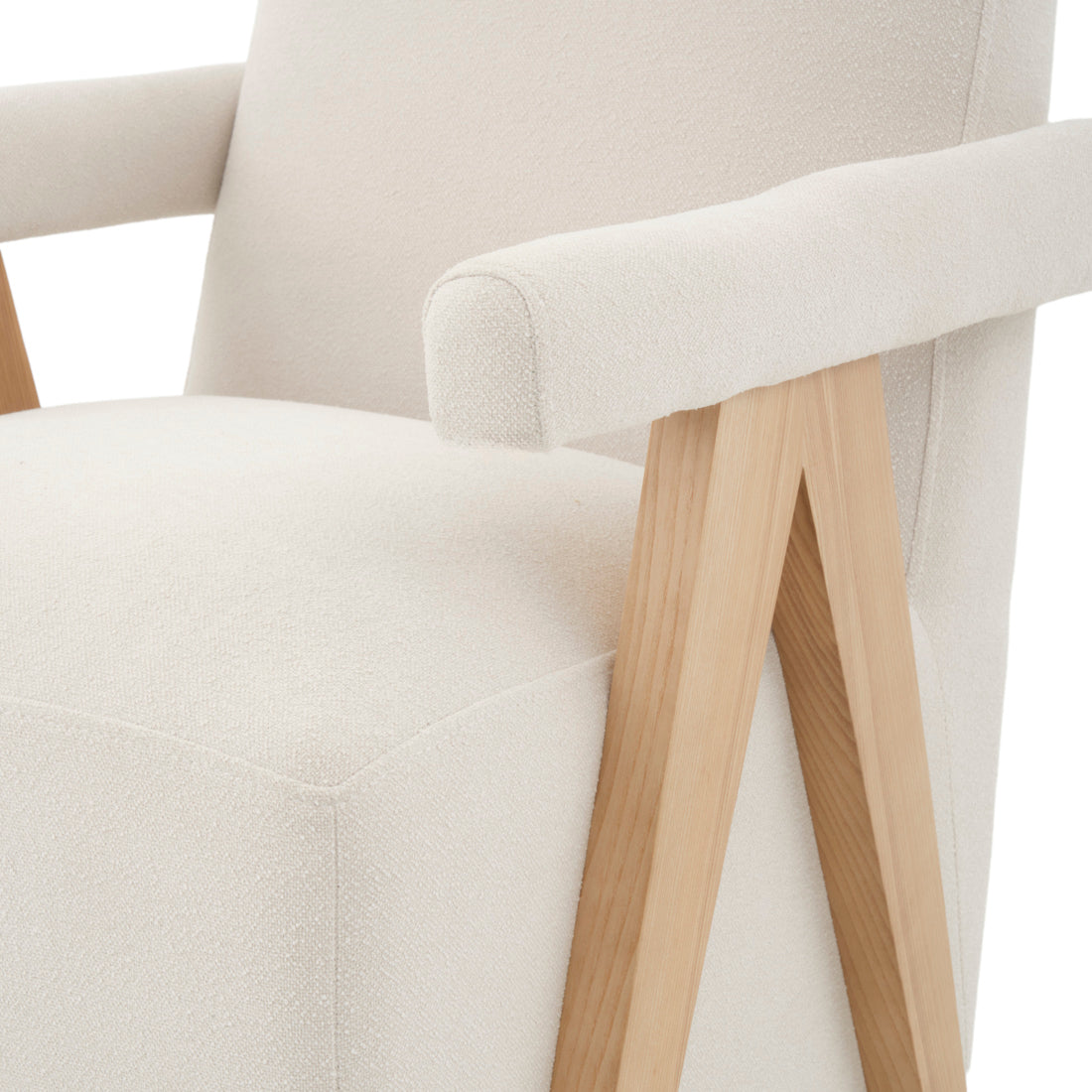 Nestoria Fabric Armchair Off White