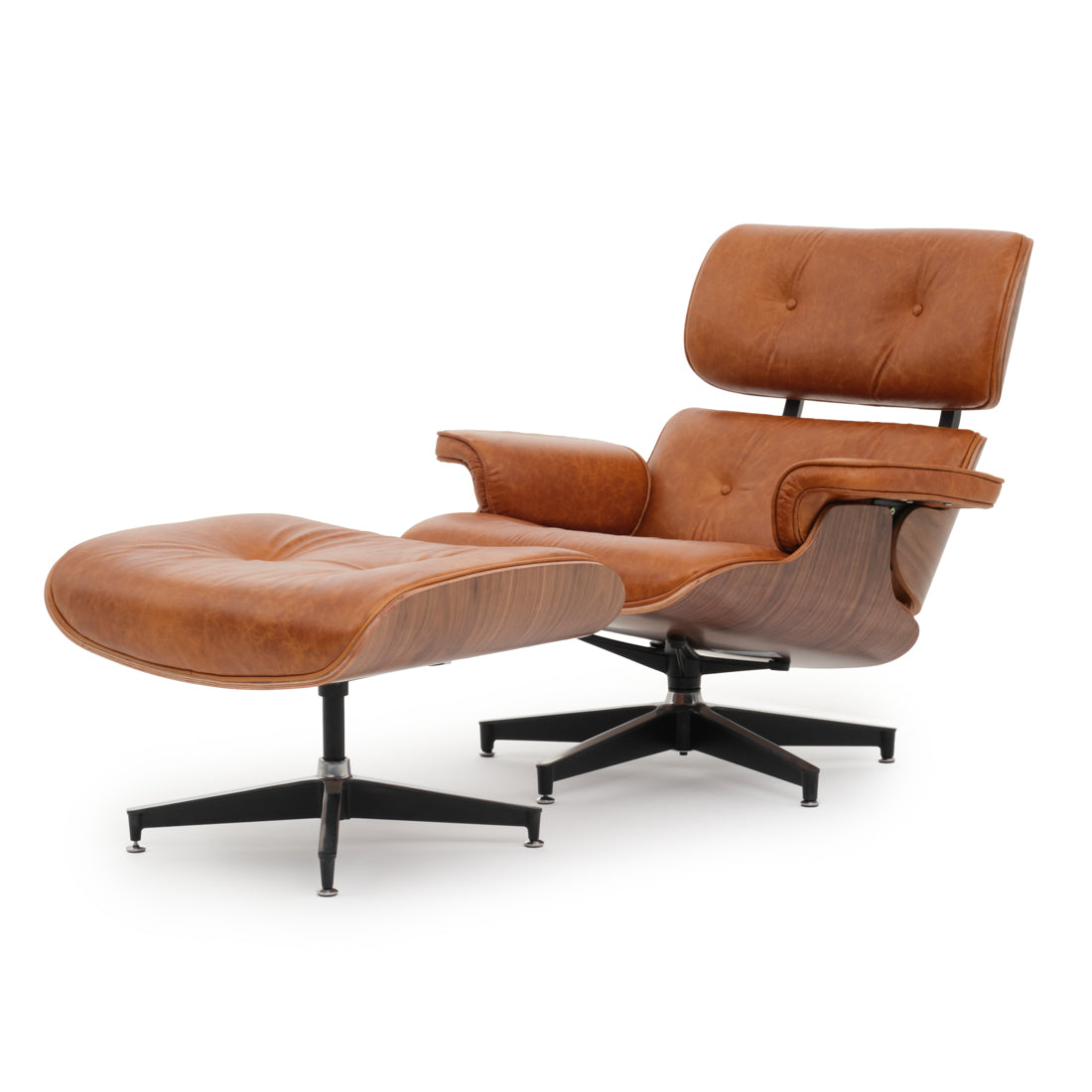 Norena Accent Chair with Ottoman Cognac