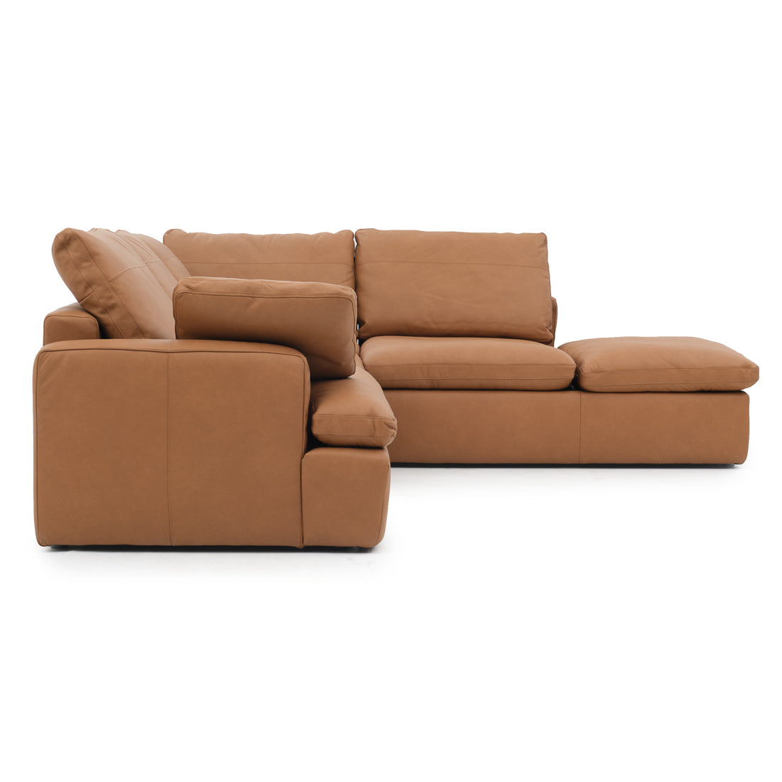 Nigella Leather Sectional Sofa Cognac