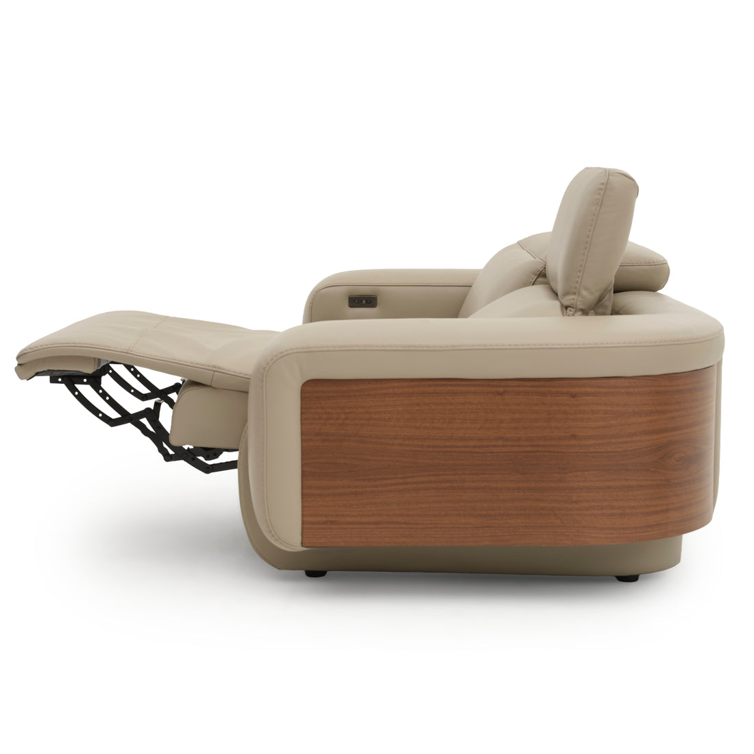 Eltha Leather Reclining Sofa Taupe