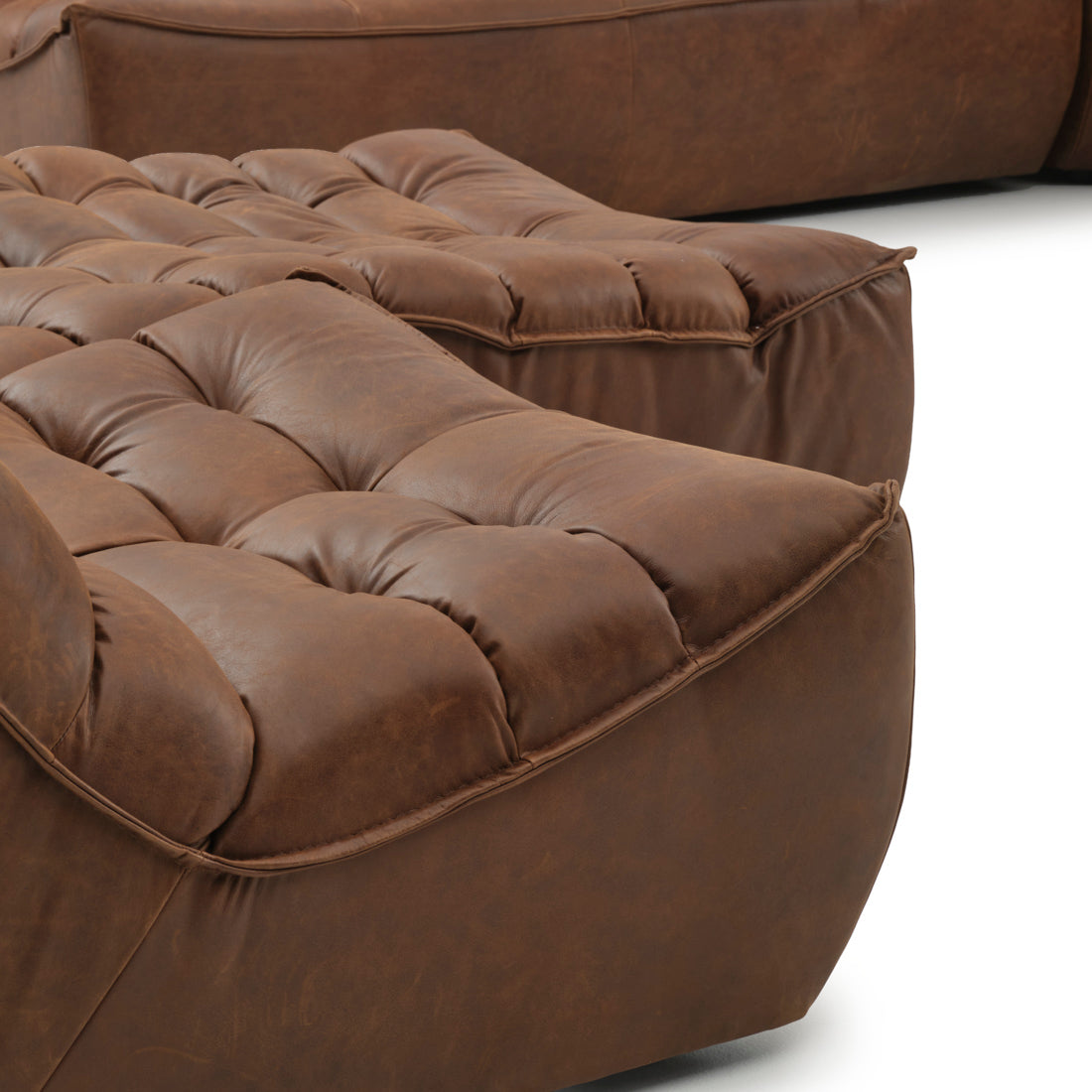Nesto Leather Modular Set Dark Brown