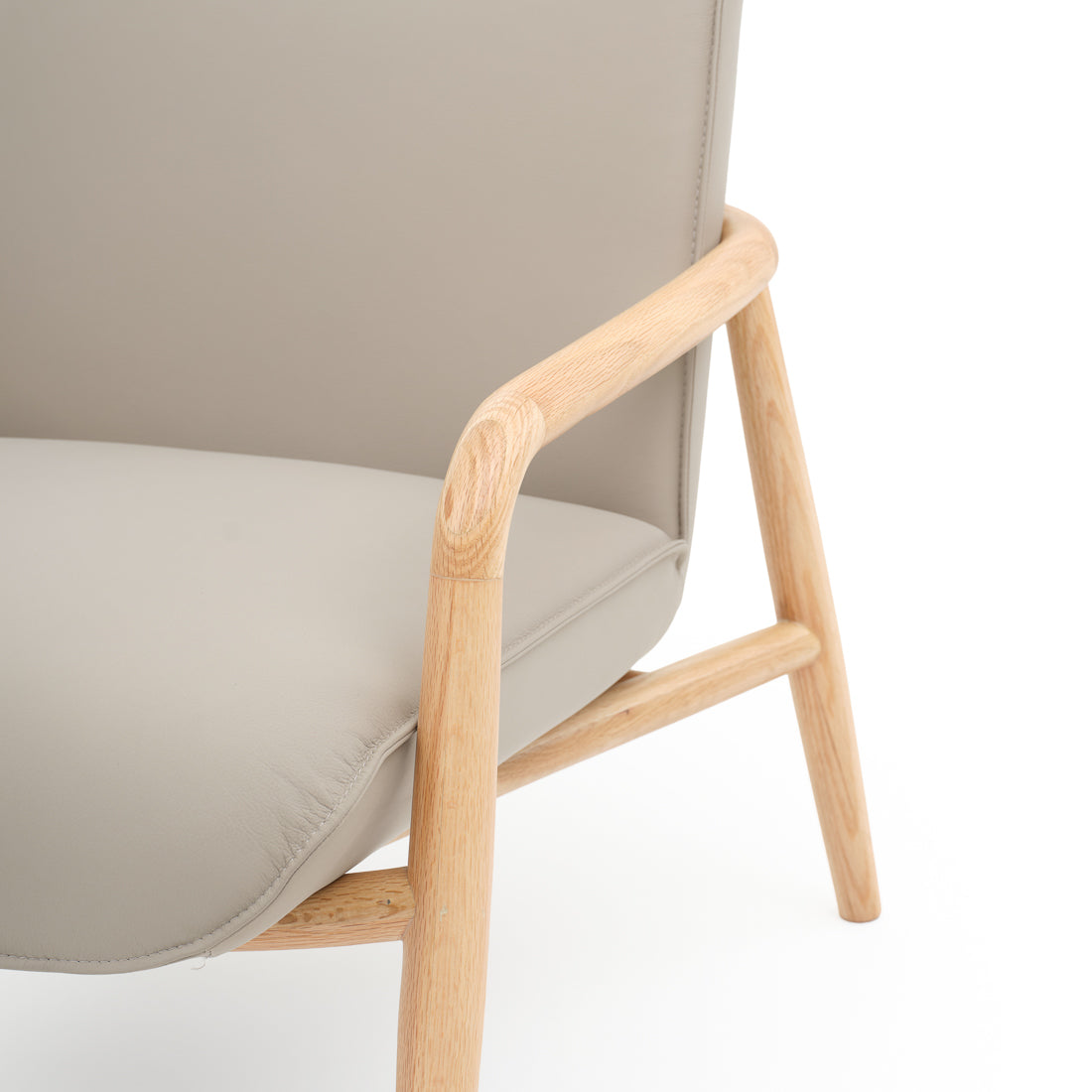 Nagoya Leather Accent Chair Light Grey