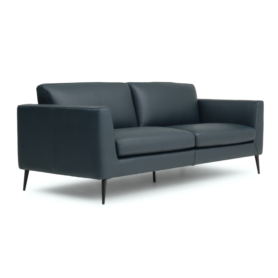 Ermilo Leather Sofa Dark Blue