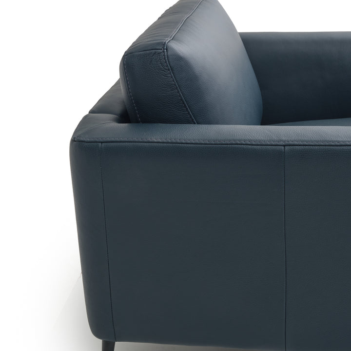 Ermilo Leather Accent Chair Dark Blue
