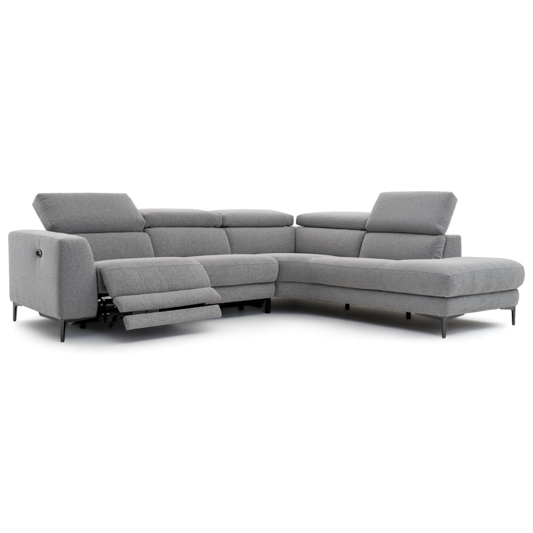 Emilia Reclining Sectional Sofa Light Grey