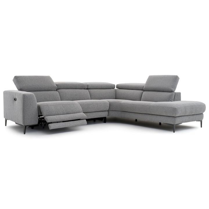 Emilia Reclining Sectional Sofa Light Grey