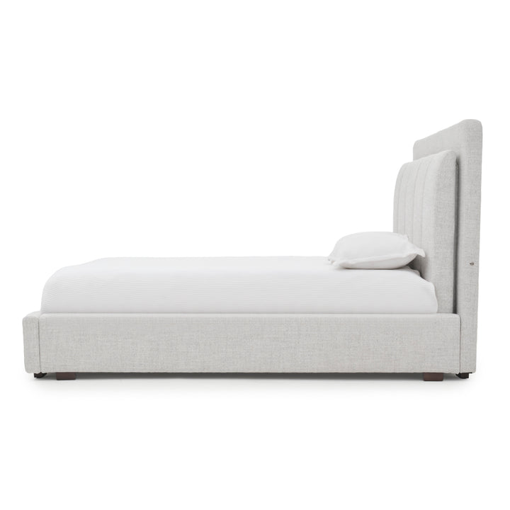 Elisha Fabric King Bed Light Grey