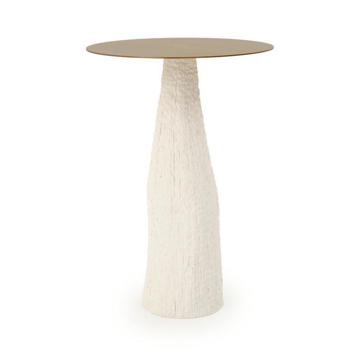Nadete Stone Accent Table White