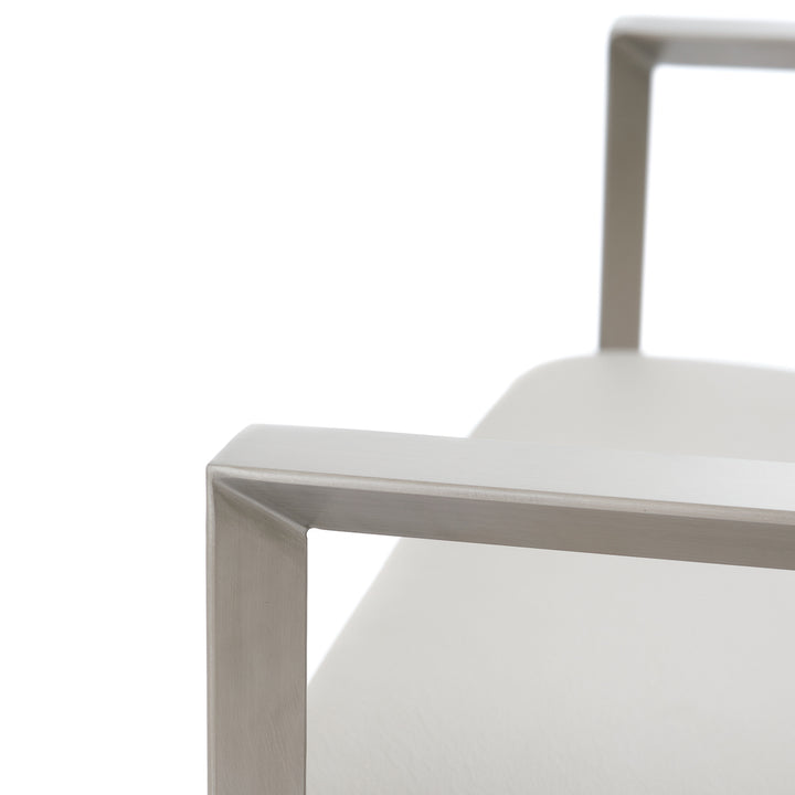 Everton Leather Accent Chair Light Grey