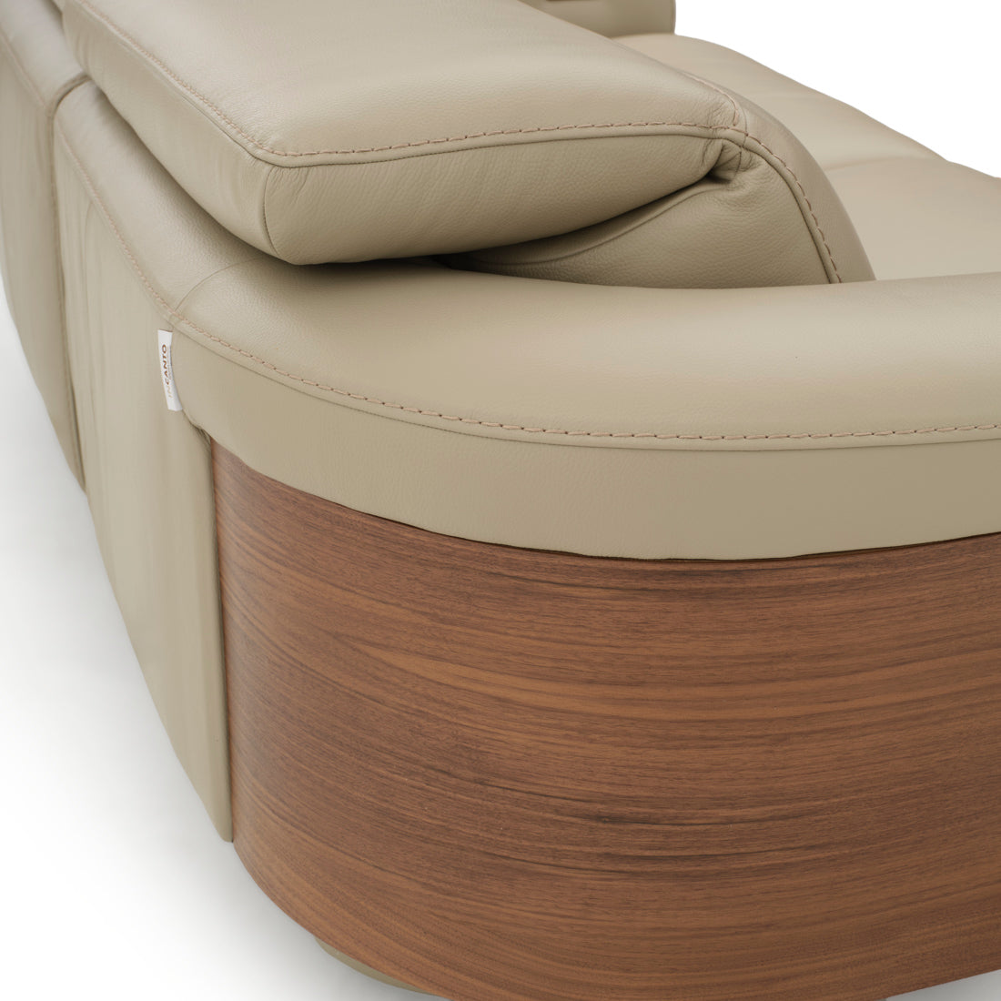 Eltha Leather Reclining Sofa Taupe