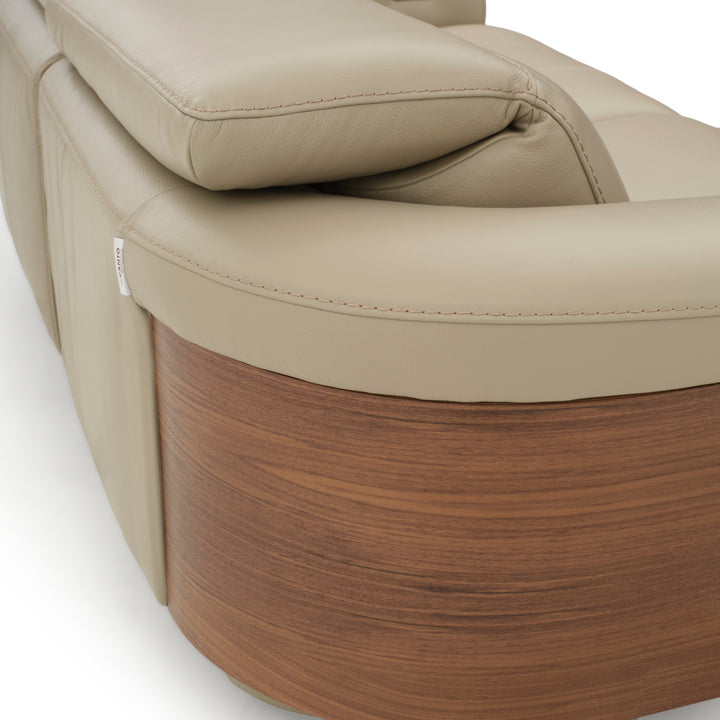 Eltha Leather Reclining Sofa Taupe
