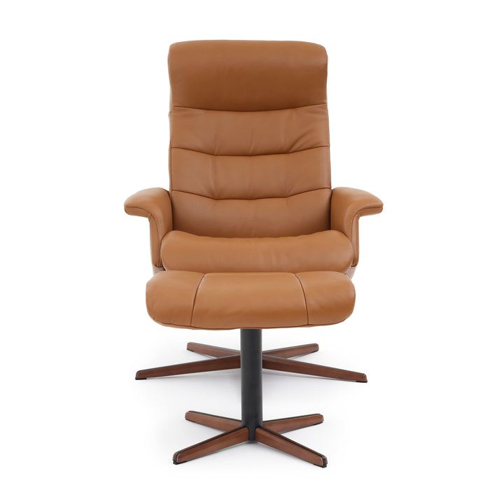Nell Reclining Chair with Ottoman Cognac