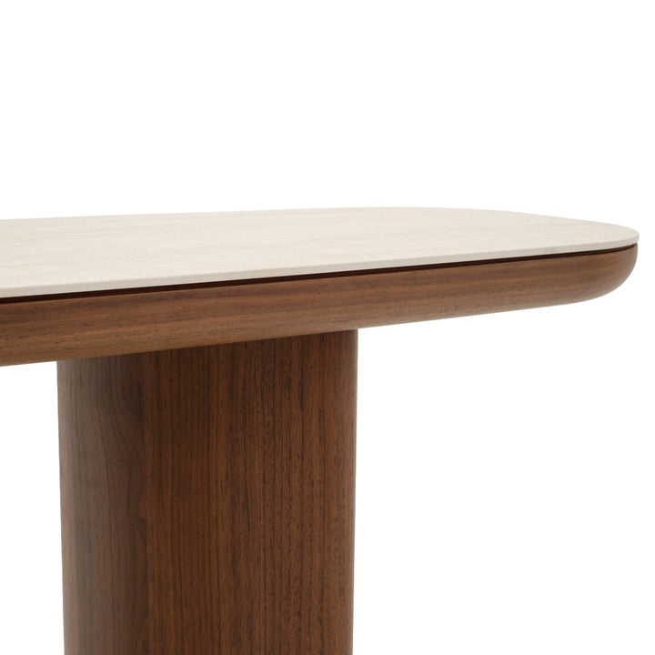 Navani Ceramic Console Table Light Brown