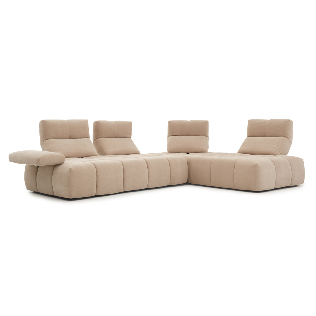 Nerida Fabric Sectional Sofa Beige