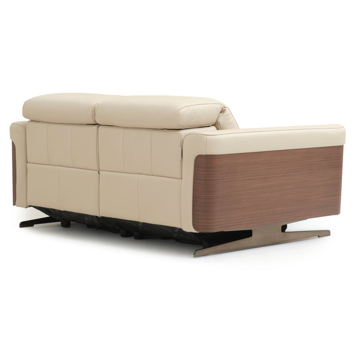 Walida Leather Reclining Loveseat Beige