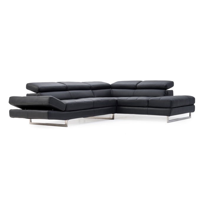 Rockland Leather Sectional Sofa Black