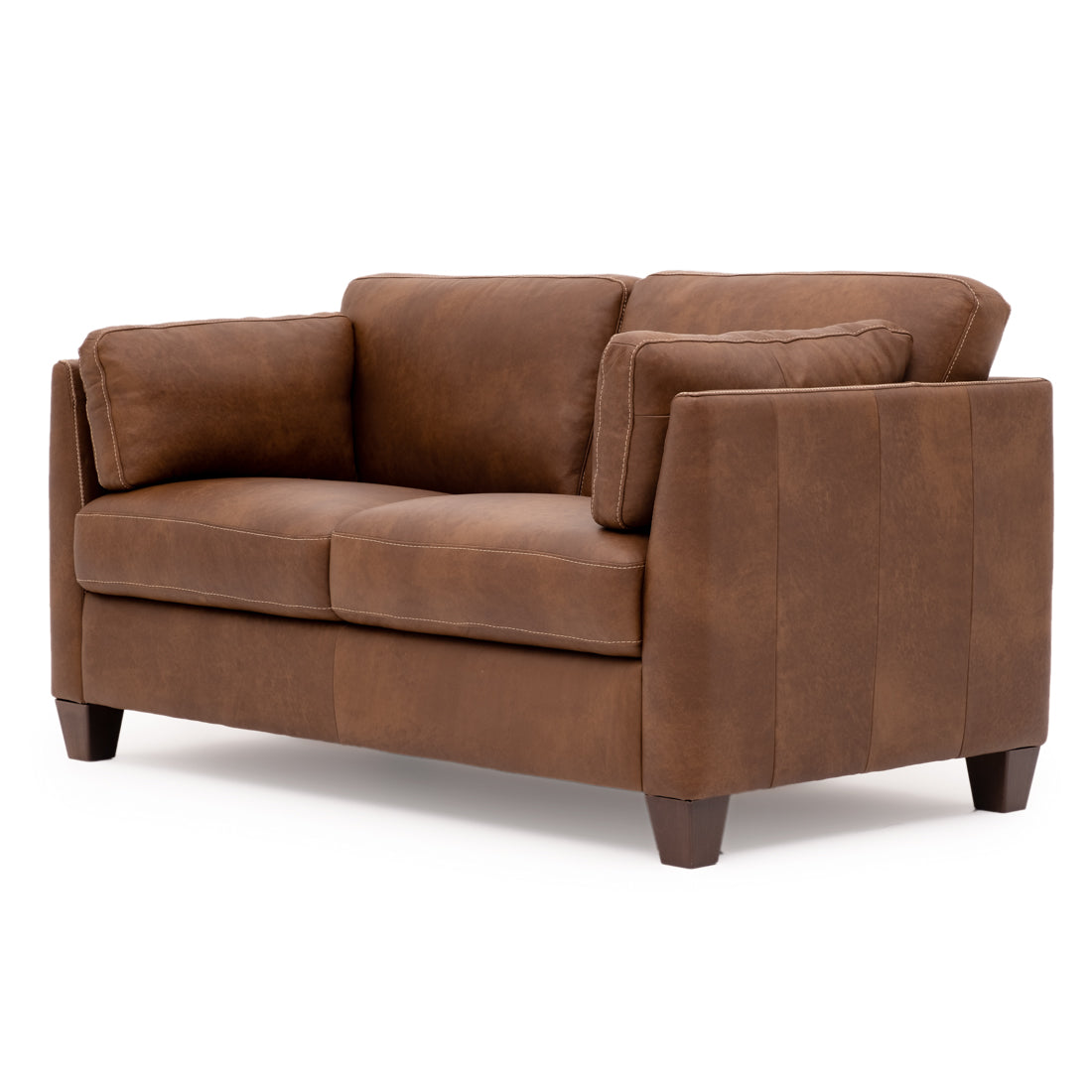 Neal Leather Loveseat Cognac