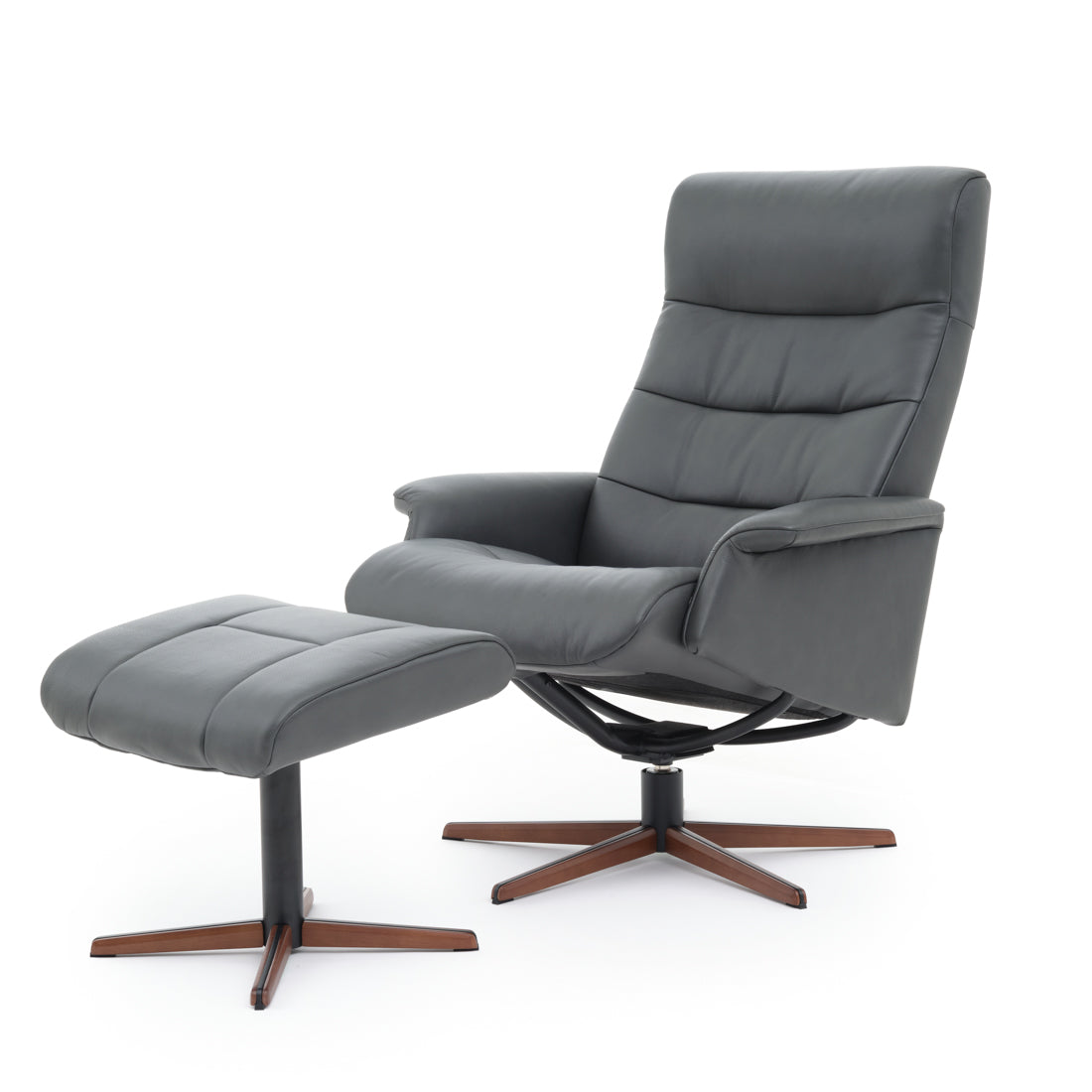 Nell Reclining Chair with Ottoman Dark Grey