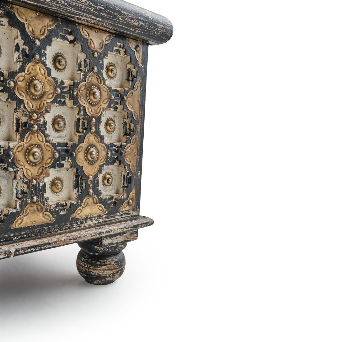 Navya Wood Accent Table Dark Grey