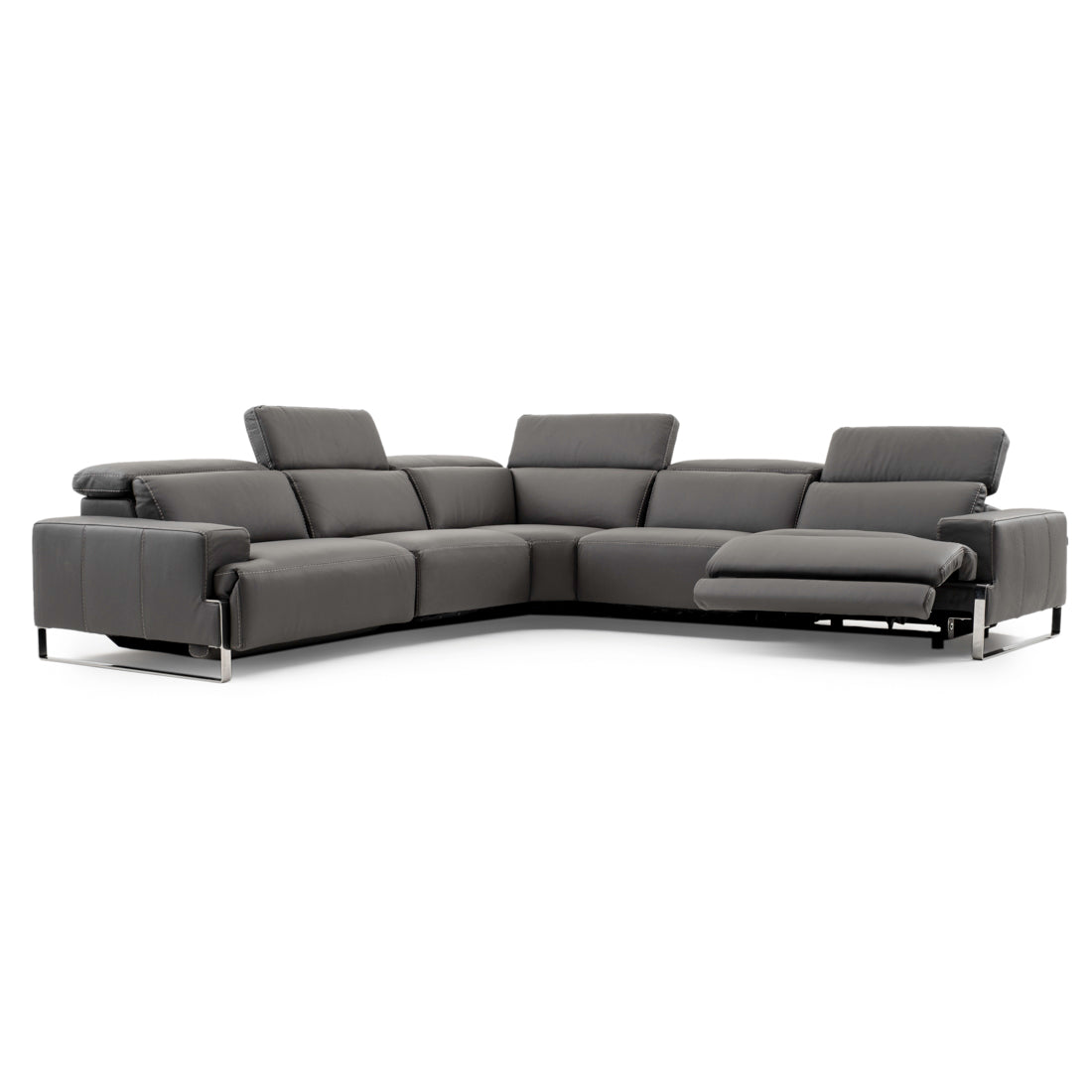 Warley Reclining Sectional Sofa Dark Grey
