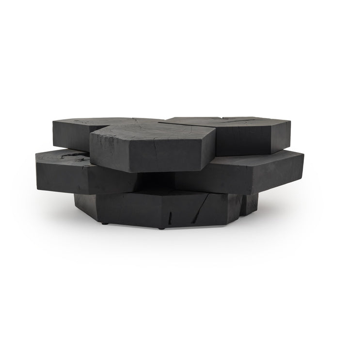 Waver Wood Coffee Table Black