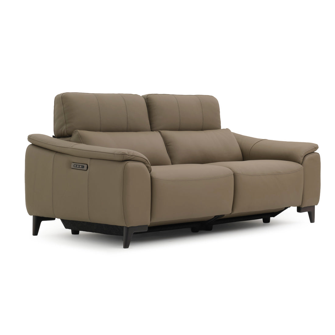 Nicola Leather Reclining Sofa Taupe
