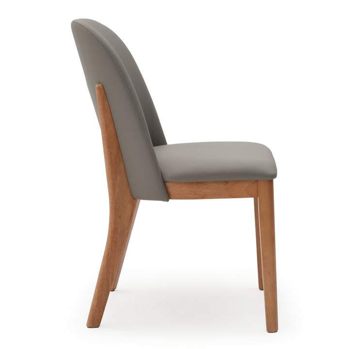 Evy Leather Chair Dark Grey