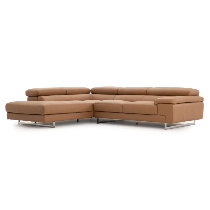 Waller Leather Sectional Sofa Cognac
