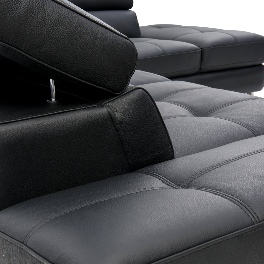 Rockland Leather Sectional Sofa Black