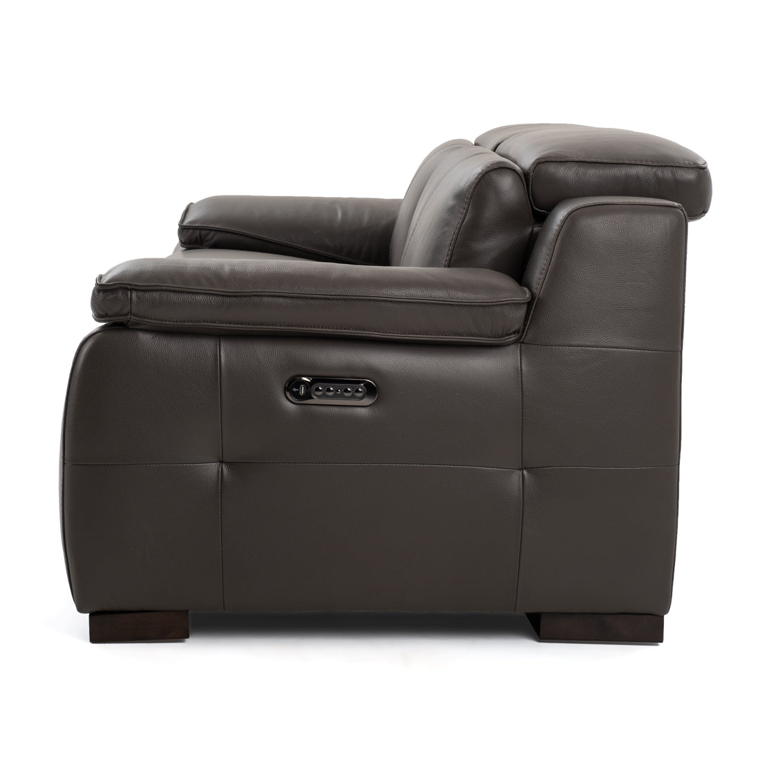 Nova Leather Reclining Sofa Dark Grey
