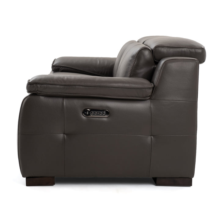 Nova Leather Reclining Sofa Dark Grey