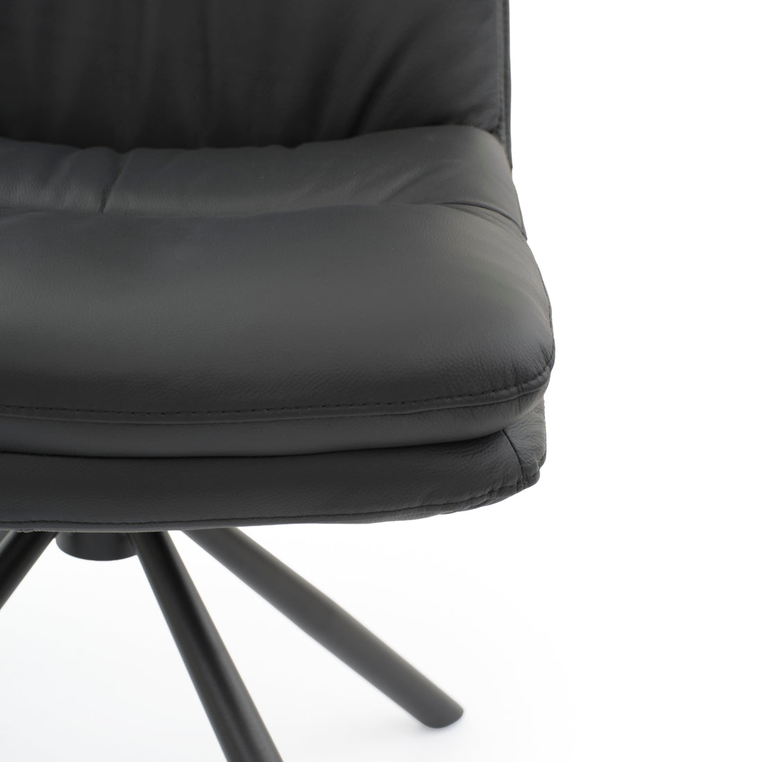 Everlee Leather Chair Black
