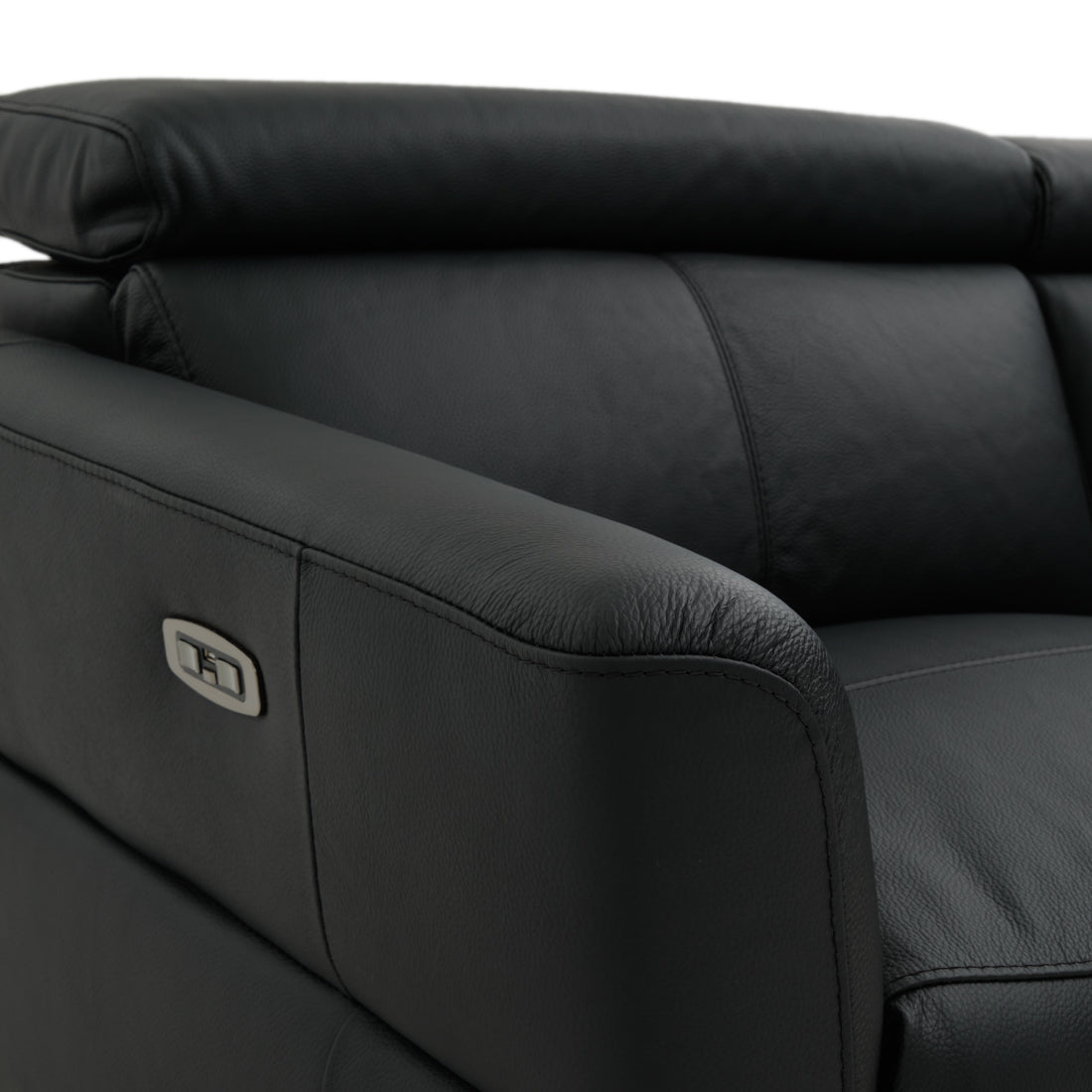 Westlyn Leather Reclining Sofa Black